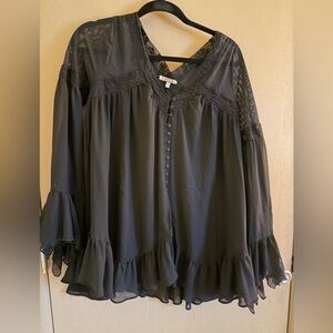 Gimmicks by BKE Black Lace Blouse